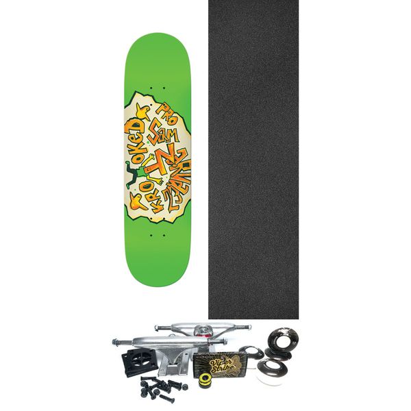 Krooked Skateboards Sam Narvaez Green Skateboard Deck - 8.5" x 31.85" - Complete Skateboard Bundle